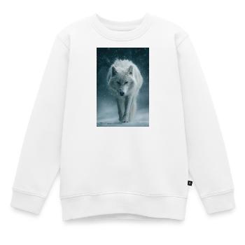 Arktischer Wolf im Schneefall - Kinder Premium Organic Sweatshirt - Weiß - Vorne - AI Model Kid Male (0cm)