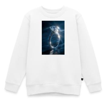 Éclat de bague en diamant - Sweat Premium enfant bio - blanc - Devant - AI Model Kid Male (0cm)
