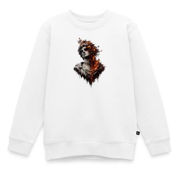 Brennende Statue: Feuer und Marmor - Kinder Premium Organic Sweatshirt - Weiß - Vorne - AI Model Kid Male (0cm)