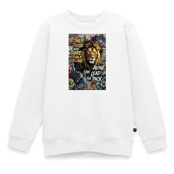 Goldener Adler Poster Wandbild Deko - Kinder Premium Organic Sweatshirt - Weiß - Vorne - AI Model Kid Male (0cm)
