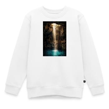 Poutres de grotte et bassin azur - Sweat Premium enfant bio - blanc - Devant - AI Model Kid Male (0cm)