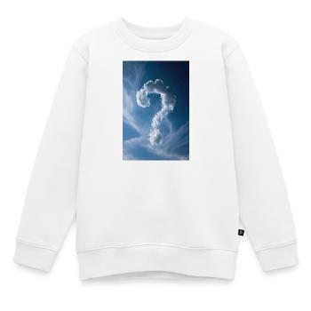 Wolken-Fragezeichen-Himmel - Kinder Premium Organic Sweatshirt - Weiß - Vorne - AI Model Kid Male (0cm)