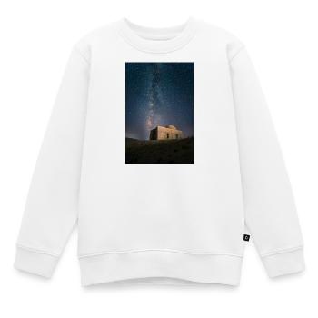 Milchstraße über Ruinen Nachtlandschaft - Kinder Premium Organic Sweatshirt - Weiß - Vorne - AI Model Kid Male (0cm)