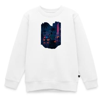 Jeu rétro des années 80 - Sweat Premium enfant bio - blanc - Devant - AI Model Kid Male (0cm)