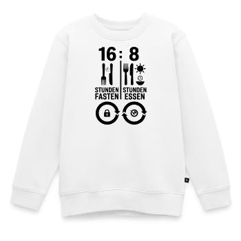 Intervallfasten 16:8 – Fastenzeit & Essfenster - Kinder Premium Organic Sweatshirt - Weiß - Vorne - AI Model Kid Male (0cm)