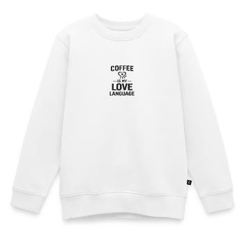 Coffee Is My Love Language - Kinder Premium Organic Sweatshirt - Weiß - Vorne - AI Model Kid Male (0cm)