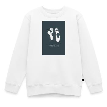 Ballett Poster – Every Step Tells a Story - Kinder Premium Organic Sweatshirt - Weiß - Vorne - AI Model Kid Male (0cm)