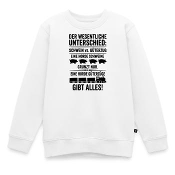 Güterzug VS Schweinehorde - Kinder Premium Organic Sweatshirt - Weiß - Vorne - AI Model Kid Male (0cm)