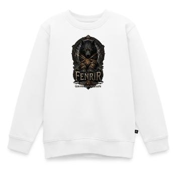 Fenrir Wolf Ragnarök Emblem - Kinder Premium Organic Sweatshirt - Weiß - Vorne - AI Model Kid Male (0cm)