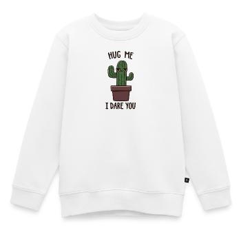 Frecher Kaktus Umarm mich?! - Kinder Premium Organic Sweatshirt - Weiß - Vorne - AI Model Kid Male (0cm)
