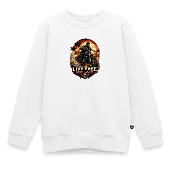Cycliste dur en direct Free Ride - Sweat Premium enfant bio - blanc - Devant - AI Model Kid Male (0cm)