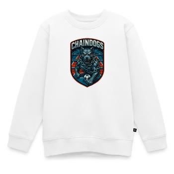 Hundeketten-Fußballabzeichen - Kinder Premium Organic Sweatshirt - Weiß - Vorne - AI Model Kid Male (0cm)