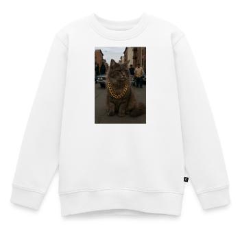 Gangsta Cat - Kinder Premium Organic Sweatshirt - Weiß - Vorne - AI Model Kid Male (0cm)