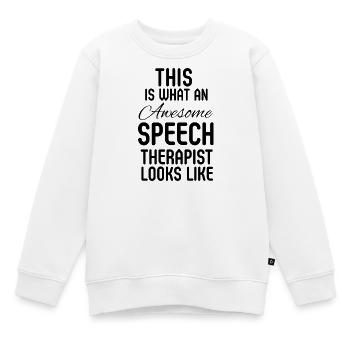 Sprachtherapeut, Pathologe, SLP, Therapieassistent - Kinder Premium Organic Sweatshirt - Weiß - Vorne - AI Model Kid Male (0cm)