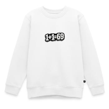 1+1=69 Grunge Typo Position, Couple, Couple, Meet - Kids Premium Organic Sweatshirt - white - Front - AI Model Kid Male (0cm)