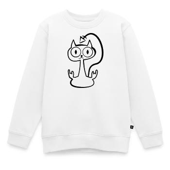 Heay metal cat - Kids Premium Organic Sweatshirt - white - Front - AI Model Kid Male (0cm)