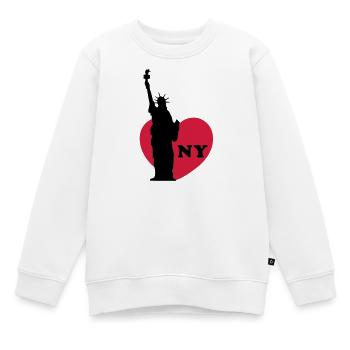 new york - Kinder Premium Organic Sweatshirt - Weiß - Vorne - AI Model Kid Male (0cm)