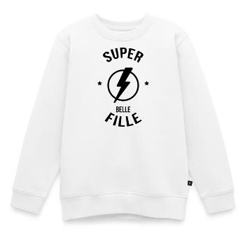 belle-fille / beau-fils / beau fils / belle fille - Sweat Premium enfant bio - blanc - Devant - AI Model Kid Male (0cm)