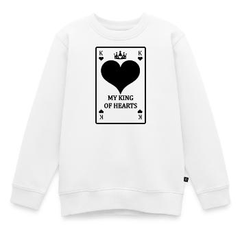 Carte à jouer Mes cœurs roi avec texte - Sweat Premium enfant bio - blanc - Devant - AI Model Kid Male (0cm)