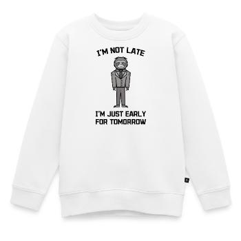 paresseux lève-tard lente animal déclaration zoo - Sweat Premium enfant bio - blanc - Devant - AI Model Kid Male (0cm)
