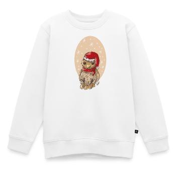 Weihnachtsvogel Spatz - Kinder Premium Organic Sweatshirt - Weiß - Vorne - AI Model Kid Male (0cm)