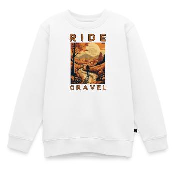 Roulez Gravel Style rétro, sur un vélo de gravier - Sweat Premium enfant bio - blanc - Devant - AI Model Kid Male (0cm)