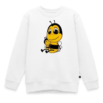 Biene Familie - Biene mit Baby - Biene Motiv - Kinder Premium Organic Sweatshirt - Weiß - Vorne - AI Model Kid Male (0cm)