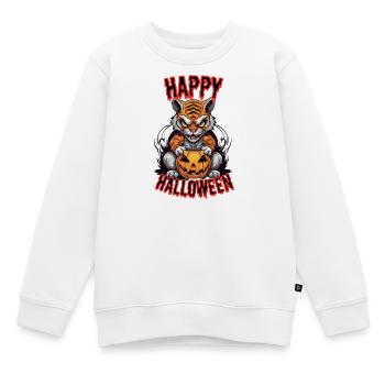 Grim Halloween hangover with pumpkin - Kids Premium Organic Sweatshirt - white - Front - AI Model Kid Male (0cm)