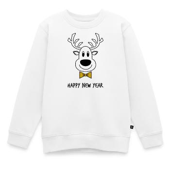 ALLES GUTE ZUM NEUEN JAHR. ALLES GUTE ZUM NEUEN JAHR. BESTE WÜNSCHE - Kinder Premium Organic Sweatshirt - Weiß - Vorne - AI Model Kid Male (0cm)