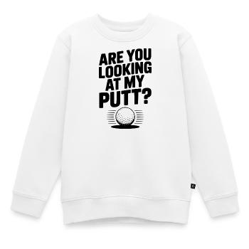 Schaust du auf meinen Putt - Kinder Premium Organic Sweatshirt - Weiß - Vorne - AI Model Kid Male (0cm)