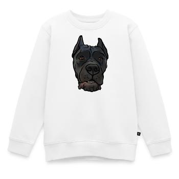 Cane Corso kupiert Kopf im Comicstyle - Kinder Premium Organic Sweatshirt - Weiß - Vorne - AI Model Kid Male (0cm)