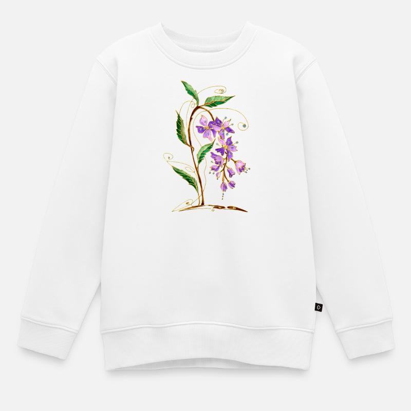 Blumen - Kinder Premium Organic Sweatshirt - Weiß