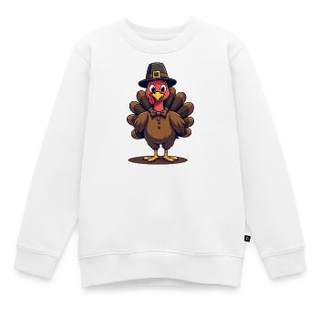 Thanksgiving Drôle Dinde de Thanksgiving - Sweat Premium enfant bio - blanc - Devant - AI Model Kid Male (0cm)