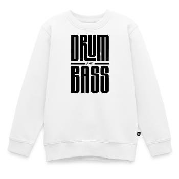 Drum and Bass Typographie audacieuse - Sweat Premium enfant bio - blanc - Devant - AI Model Kid Male (0cm)