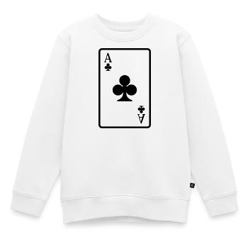 Carte de poker - Sweat Premium enfant bio - blanc - Devant - AI Model Kid Male (0cm)