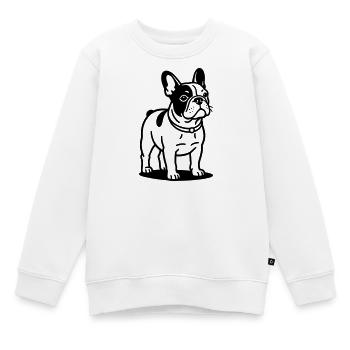 Bouledogue français - Sweat Premium enfant bio - blanc - Devant - AI Model Kid Male (0cm)