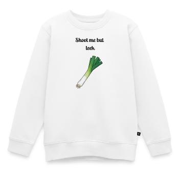 Pun: Shoot Me But Leek - Kids Premium Organic Sweatshirt - white - Front - AI Model Kid Male (0cm)
