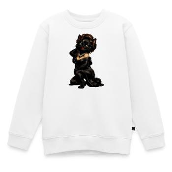 Cat Sophia - Kids Premium Organic Sweatshirt - white - Front - AI Model Kid Male (0cm)