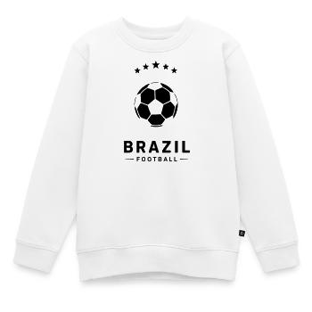 Design des brasilianischen Flaggenfußballs - Kinder Premium Organic Sweatshirt - Weiß - Vorne - AI Model Kid Male (0cm)