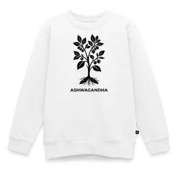 Ashwagandha Plant Silhouette - Kids Premium Organic Sweatshirt - white - Front - AI Model Kid Male (0cm)
