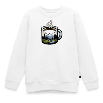 Nachtlandschaft im Kaffeebecher - Kinder Premium Organic Sweatshirt - Weiß - Vorne - AI Model Kid Male (0cm)