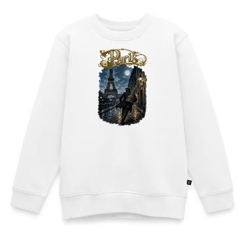 Paris bei Vollmond - Kinder Premium Organic Sweatshirt - Weiß - Vorne - AI Model Kid Male (0cm)