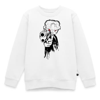 Gangster Cat - Sweat Premium enfant bio - blanc - Devant - AI Model Kid Male (0cm)