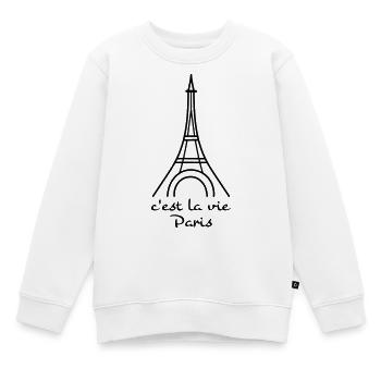 lustige Sprüche in französisch - Kinder Premium Organic Sweatshirt - Weiß - Vorne - AI Model Kid Male (0cm)