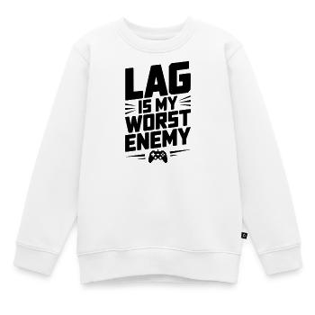 Lag ist mein schlimmster Feind - Kinder Premium Organic Sweatshirt - Weiß - Vorne - AI Model Kid Male (0cm)