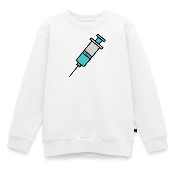 Spritze | Pro Impfung & Wissenschaft Statement - Kinder Premium Organic Sweatshirt - Weiß - Vorne - AI Model Kid Male (0cm)