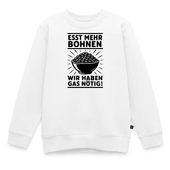 Les haricots mangent du gaz de pet - Sweat Premium enfant bio - blanc - Devant - AI Model Kid Male (0cm)