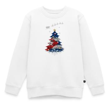 Sapin de Noël avec drapeau cubain - Sweat Premium enfant bio - blanc - Devant - AI Model Kid Male (0cm)