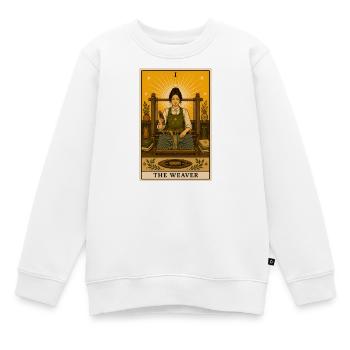 Tisseranda | Tarot de fil à tisser - Sweat Premium enfant bio - blanc - Devant - AI Model Kid Male (0cm)
