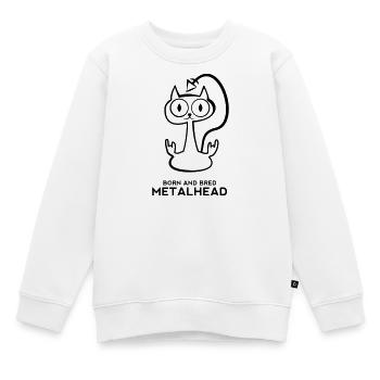 Heay metal cat - Kids Premium Organic Sweatshirt - white - Front - AI Model Kid Male (0cm)